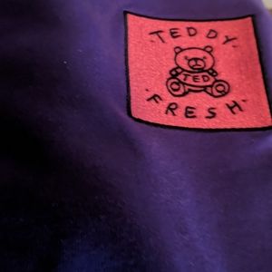 Teddy bear ripndip. Red purple lavender green